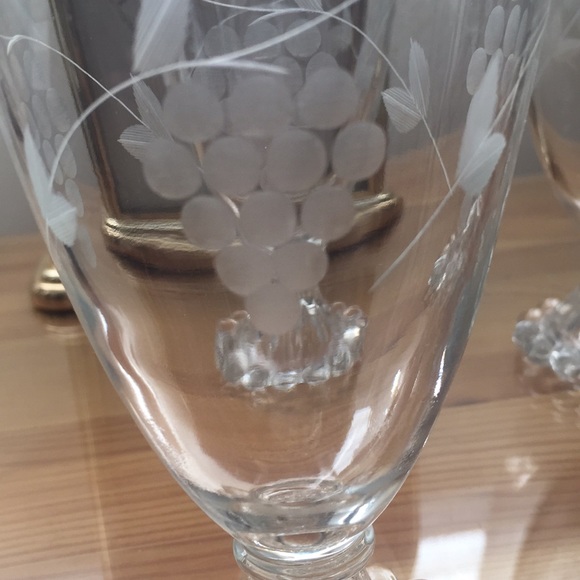 ANCHOR HOCKING BOOPIE | Grape Etched Cut G… - Picture 5 of 8